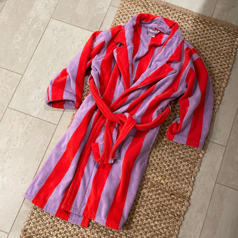 Hommey Robe - Grapefruit Stripes. Size Large/Extra Large